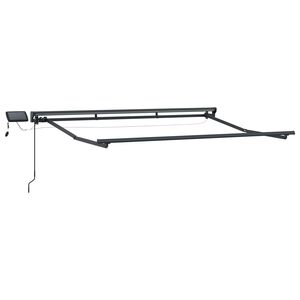 vidaXL Ročno senčilo s LED-ji Antracit 2,5 x 2 m Aluminij