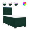 vidaXL Box spring postelja z vzmetnico temno zelen 90x190 cm žamet
