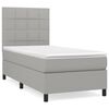 vidaXL Box spring postelja z vzmetnico svetlo siv 100x200 cm blago