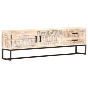 vidaXL TV omarica bela 140x30x45 cm trden akacijev les