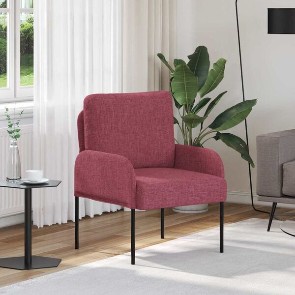 vidaXL Sedežne garniture z blazino 55cm Vinorodna rdeča Vezani les