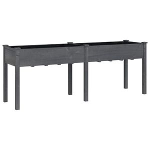 vidaXL Korito s podlogo sive barve 203x53x76 cm trden les jelke