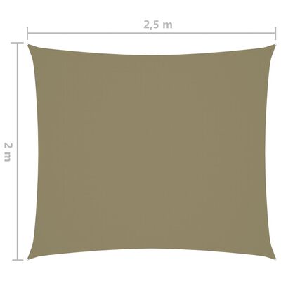vidaXL Senčno jadro oksford blago pravokotno 2x2,5 m bež