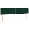 vidaXL Vzglavje z u&scaron;esi temno zeleno 203x16x78/88 cm žamet