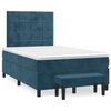vidaXL Box spring postelja z vzmetnico temno moder 120x190 cm žamet