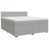 vidaXL Postelja boxspring z vzmetnico Svetlo siva 140 x 200 cm Blago