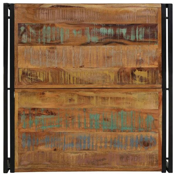 vidaXL Kava miza Multicolor 80x80x35 cm Masivni les Reclaimed