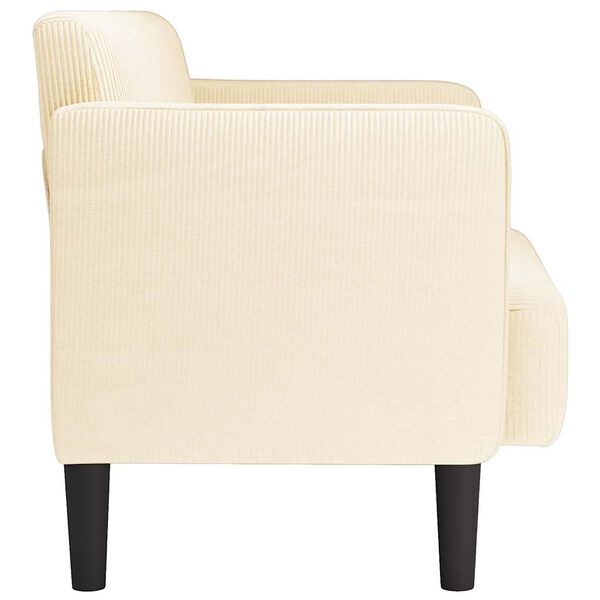 vidaXL Loveseat kavč krem 109 cm velur tkanina