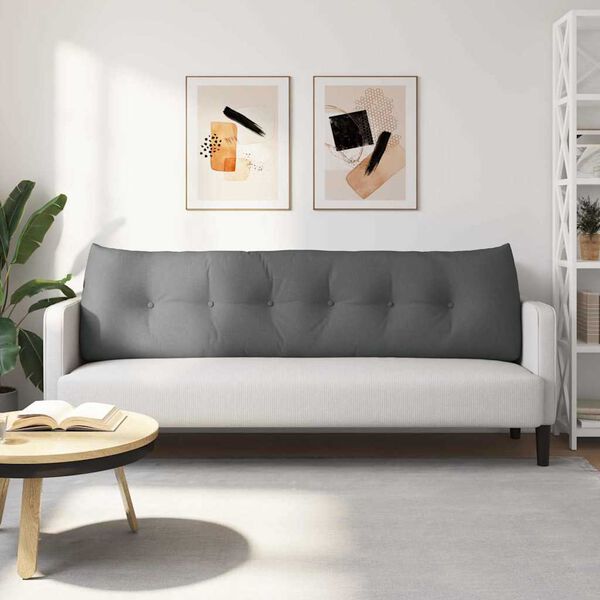 vidaXL Poglavni vzglavnik Temno siva 180 x 24 x 50 cm blago