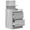 vidaXL Nočna omarica z 2 predaloma siva sonoma 38x34x80 cm