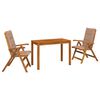 vidaXL Garden Dining Set Naravna Masiven les akacije