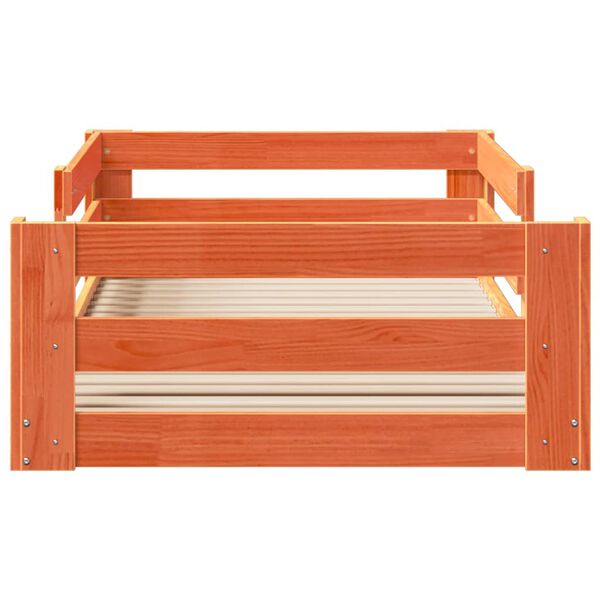 vidaXL Posteljni okvir brez vzmetnice voščeno rjav 75x190 cm borovina