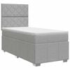 vidaXL Postelja boxspring z vzmetnico Svetlo siva 100 x 200 cm Blago