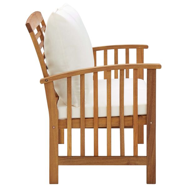 vidaXL Vrtna klop z blazinami 119 cm trden akacijev les