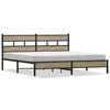 vidaXL Kovinski posteljni okvir brez vzmetnice sonoma hrast 180x200 cm