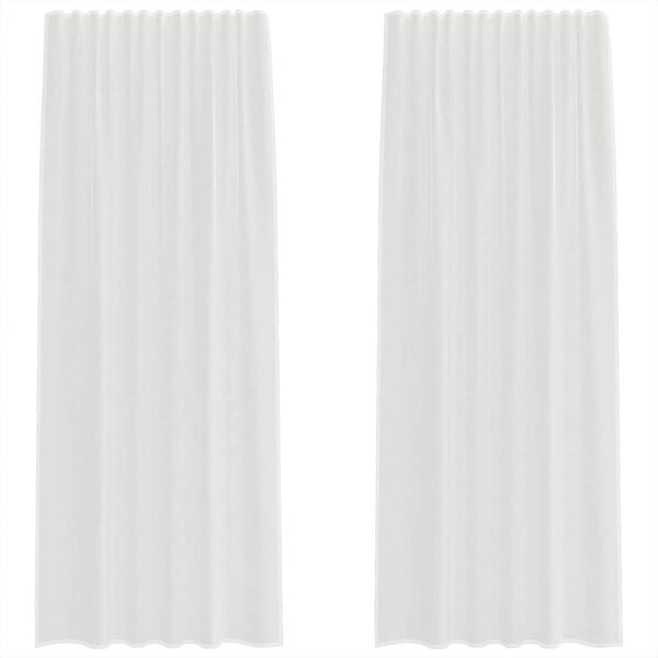 vidaXL Voile zavese z rod žepi 2 kosa bela
