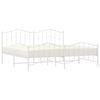 vidaXL Kovinski posteljni okvir z vzglavjem in vznožjem&nbsp;bel 193x203 cm