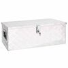 vidaXL &Scaron;katla za shranjevanje srebrna 80x39x30 cm aluminij