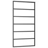 vidaXL Drsna vrata ESG steklo in aluminij 102x205 cm črna