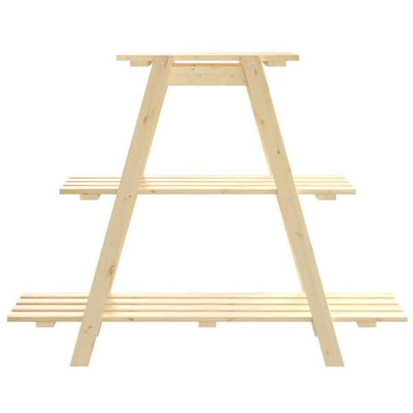 vidaXL Stojalo za rože 101x23x79 cm trdna borovina