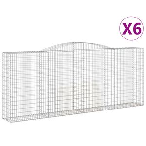 vidaXL Obokane gabion ko&scaron;are 6 kosov 400x50x160/180cm pocinkano železo