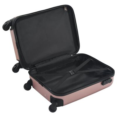 vidaXL Trd potovalni kovček rožnato zlat ABS