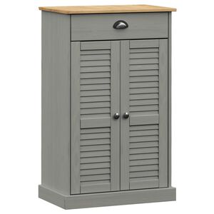 vidaXL Omara za čevlje VIGO siva 60x35x96 cm trdna borovina