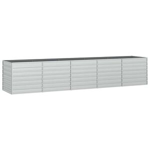 vidaXL Visoka greda 400x80x77 cm pocinkano jeklo srebrna