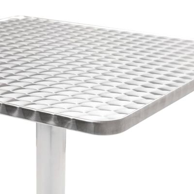 vidaXL Vrtna miza srebrna 60x60x70 cm aluminij