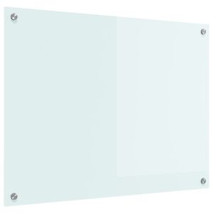 vidaXL Zaščita za kuhinjo Bela 80 x 60 cm kaljeno steklo