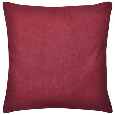 130932 4 Burgundy Cushion Covers Cotton 50 x 50 cm