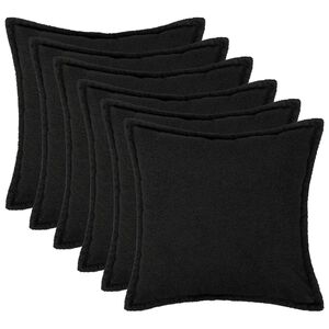 vidaXL Prevleka za blazino 6 pcs HOUTEN Črna 30 x 30 cm Boucl&eacute;