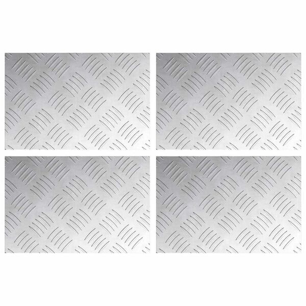 vidaXL Stopnice Pravokotna 4 pcs srebrna 30 x 20 cm Aluminij