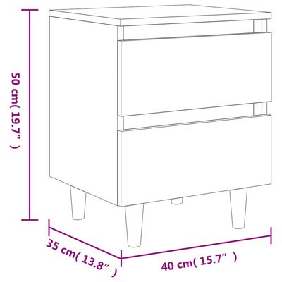 vidaXL Nočna omarica z nogami iz borovine sonoma hrast 40x35x50 cm