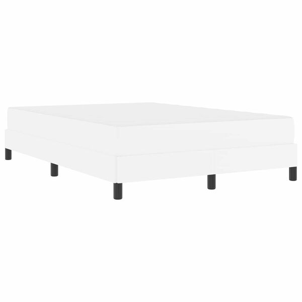 vidaXL Konstrukcija postelje z vzmetnico Bela 140 x 200 cm blago