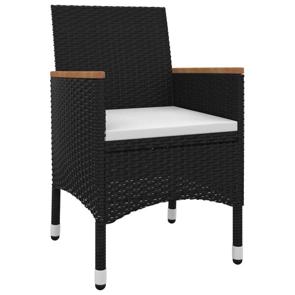 vidaXL Vrtna jedilna garnitura 5-delna z blazinami PE ratan in steklo