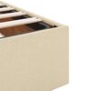 vidaXL Posteljni okvir z vzmetnico z vzmetnico 2 pcs krema blago