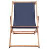 vidaXL Zložljiv stol za na plažo blago in lesen okvir modre barve