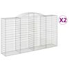 vidaXL Obokane gabion ko&scaron;are 2 kosa 300x50x160/180 cm pocinkano železo