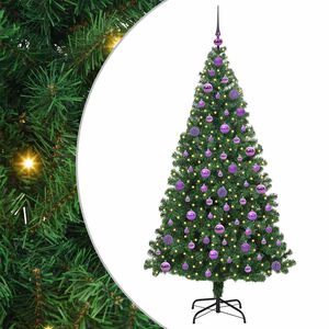 vidaXL Umestno božično drevo Zelena 180 cm PVC, jeklo in plastika