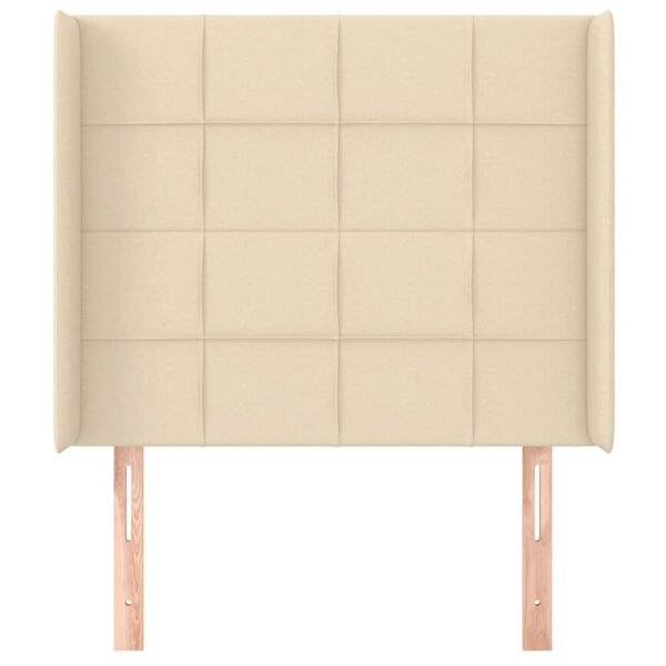 vidaXL Vzglavje z u&scaron;esi krem 103x16x118/128 cm blago
