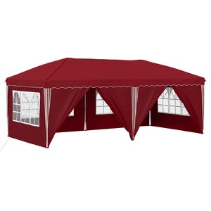vidaXL Zložljivi &scaron;otor za zabave 575 x 288 x 245 cm Burgundija