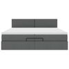 vidaXL Otomanski posteljni okvir z vzmetnico temno siv 200x200 cm