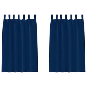 vidaXL Zavese za zatemnitev z obroči 2 kos Temno modra 175 x 140 cm