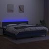 vidaXL Box spring postelja z vzmetnico LED modra 200x200 cm blago