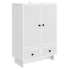 vidaXL Strani &scaron;al Bela 66 x 34,5 x 95 cm Konstruirano leseno