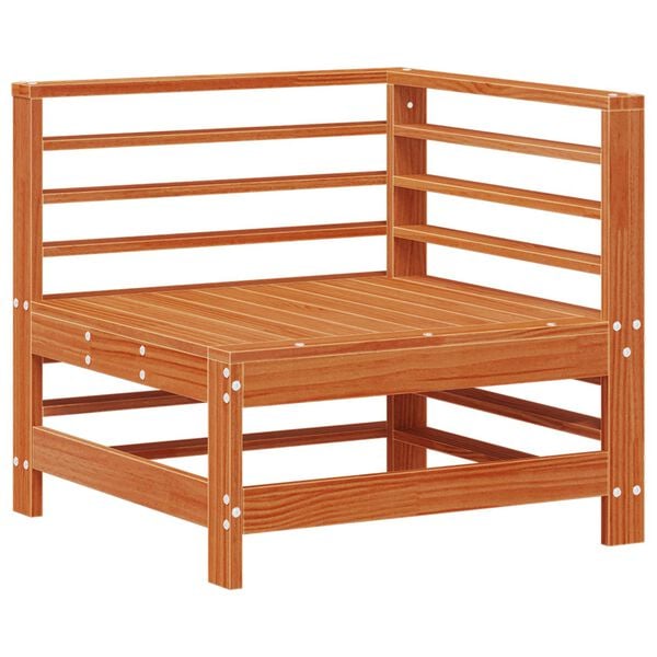 vidaXL Sekcijski kavč 3 Kos Voskan Rjava Masivna borovina