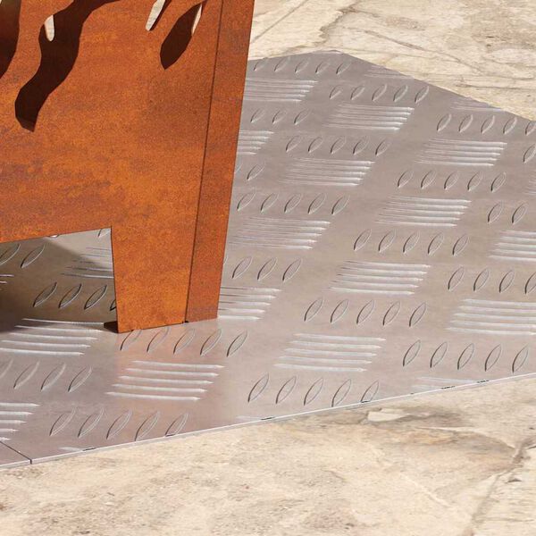 vidaXL Stopnice Pravokotna 2 pcs srebrna 60 x 50 cm Aluminij