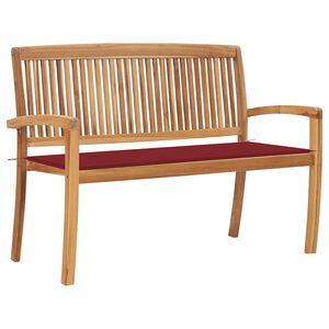 vidaXL Vrtna klop z blazino 128,5 cm trdna tikovina