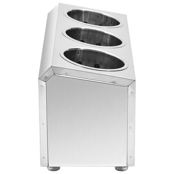 vidaXL Držalo za jedilni pribor s 3 mrežami pravokotno nerjaveče jeklo